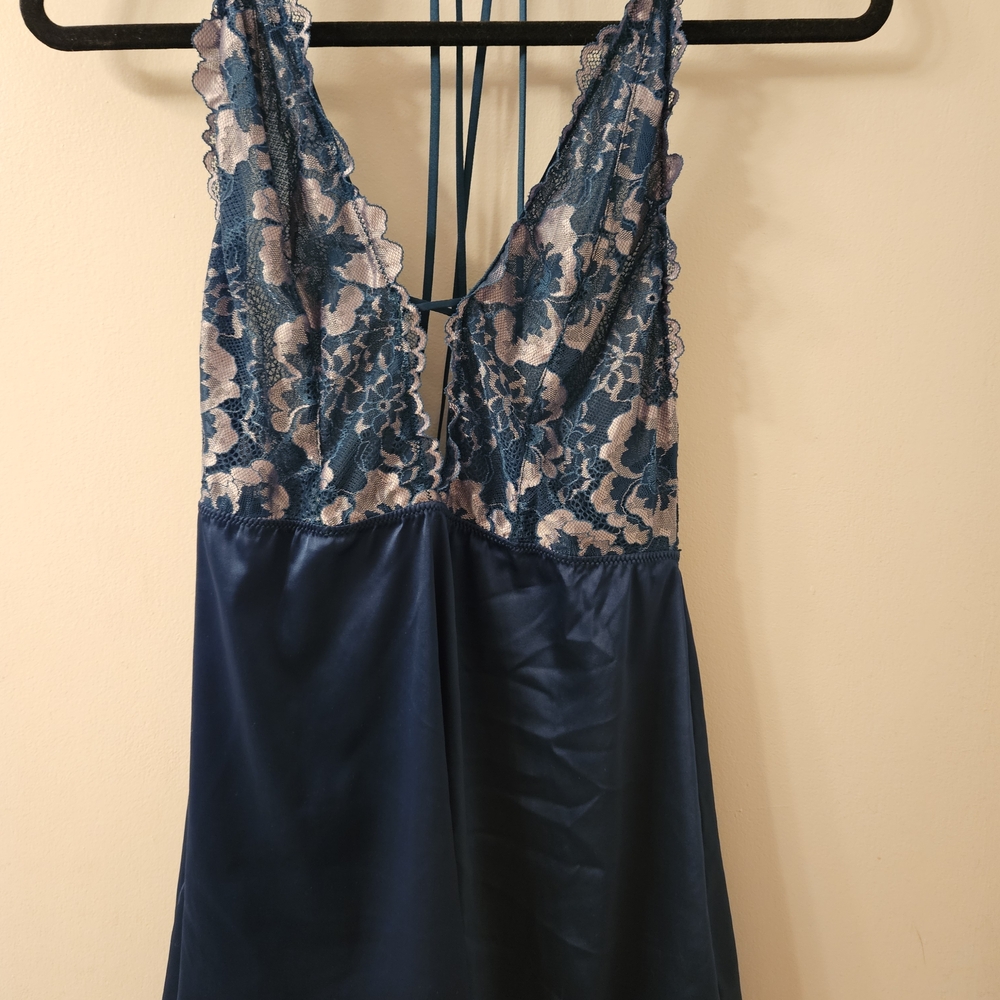 Auden Navy and Cream Lace Chemise